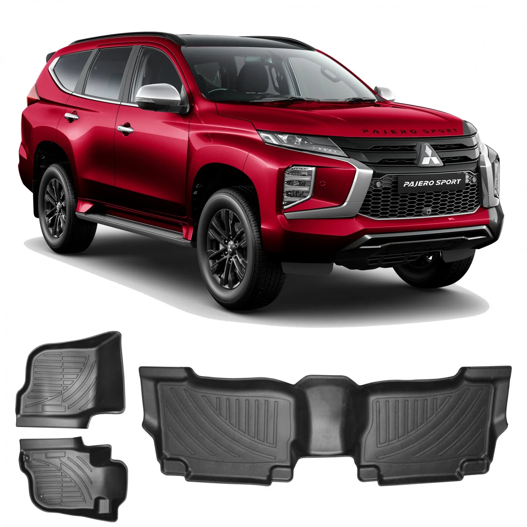 JOGO DE TAPETE BANDEJA PREMIUM PAJERO SPORT 2019 A 2023 - COMPLETO