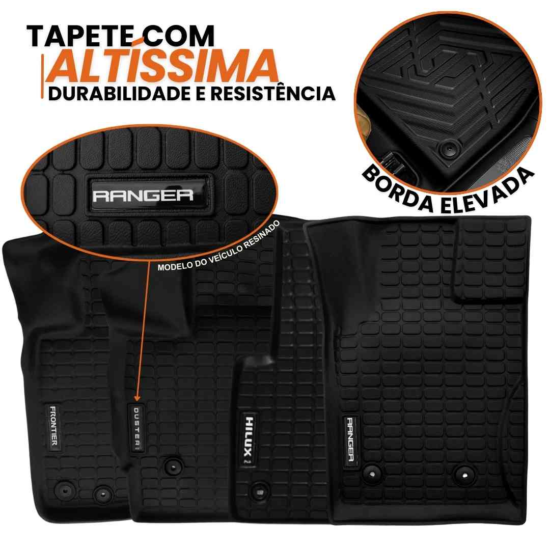 TAPETE TIPO BANDEJA PREMIUM RANGER 2024 A 2025 CABINE SIMPLES