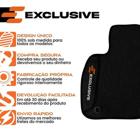 TAPETE BORRACHA PREMIUM FORD EDGE 2007 A 2014 PRETO 4 PEÇAS