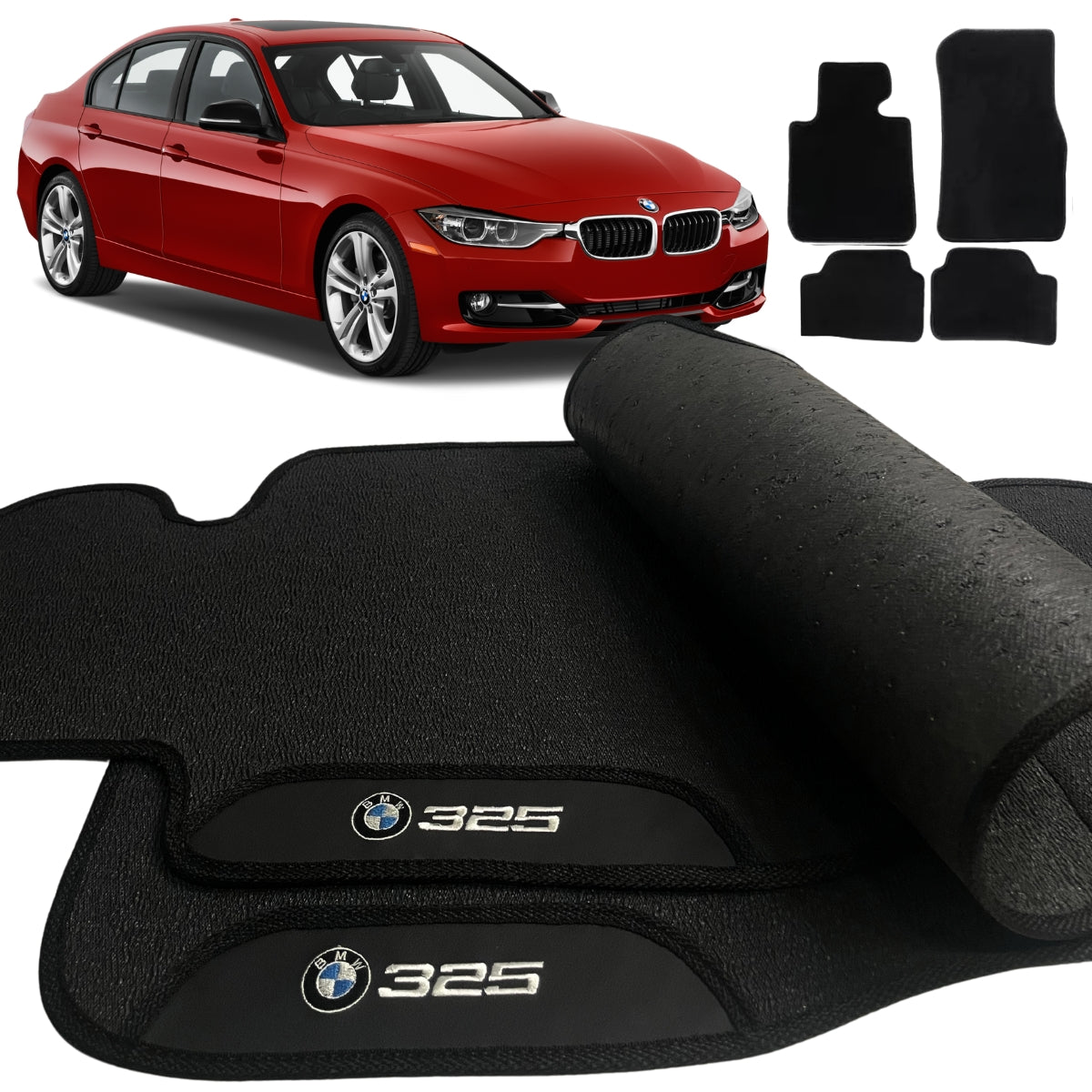 TAPETE BORRACHA PREMIUM BMW 325i 2013 A 2019 4 PEÇAS