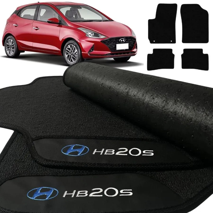 TAPETE BORRACHA PREMIUM HB20s 2020 A 2025 4 PEÇAS