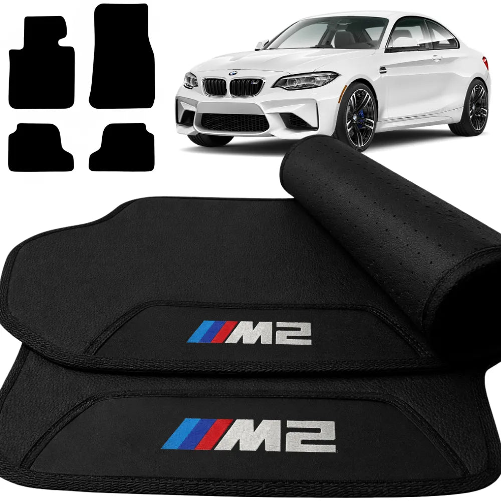 TAPETE BORRACHA PREMIUM BMW SÉRIE M2 2016 A 2020 PRETO 4 PEÇAS