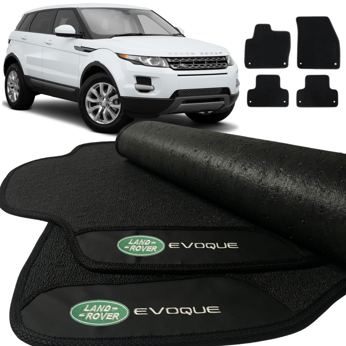 TAPETE BORRACHA PREMIUM EVOQUE 2011 A 2018 4 PEÇAS