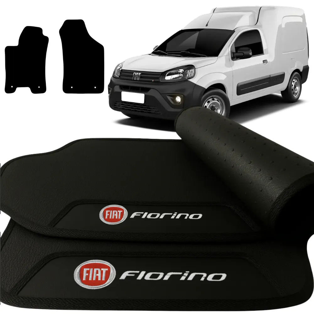 TAPETE BORRACHA PREMIUM FIORINO 2014 A 2023 2 PEÇAS (CABINE SIMPLES)