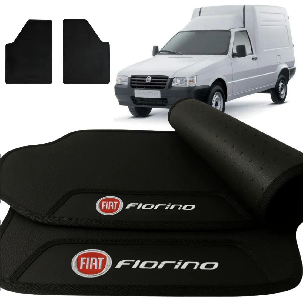 TAPETE BORRACHA PREMIUM FIORINO 1988 A 2013 2 PEÇAS (CABINE SIMPLES)