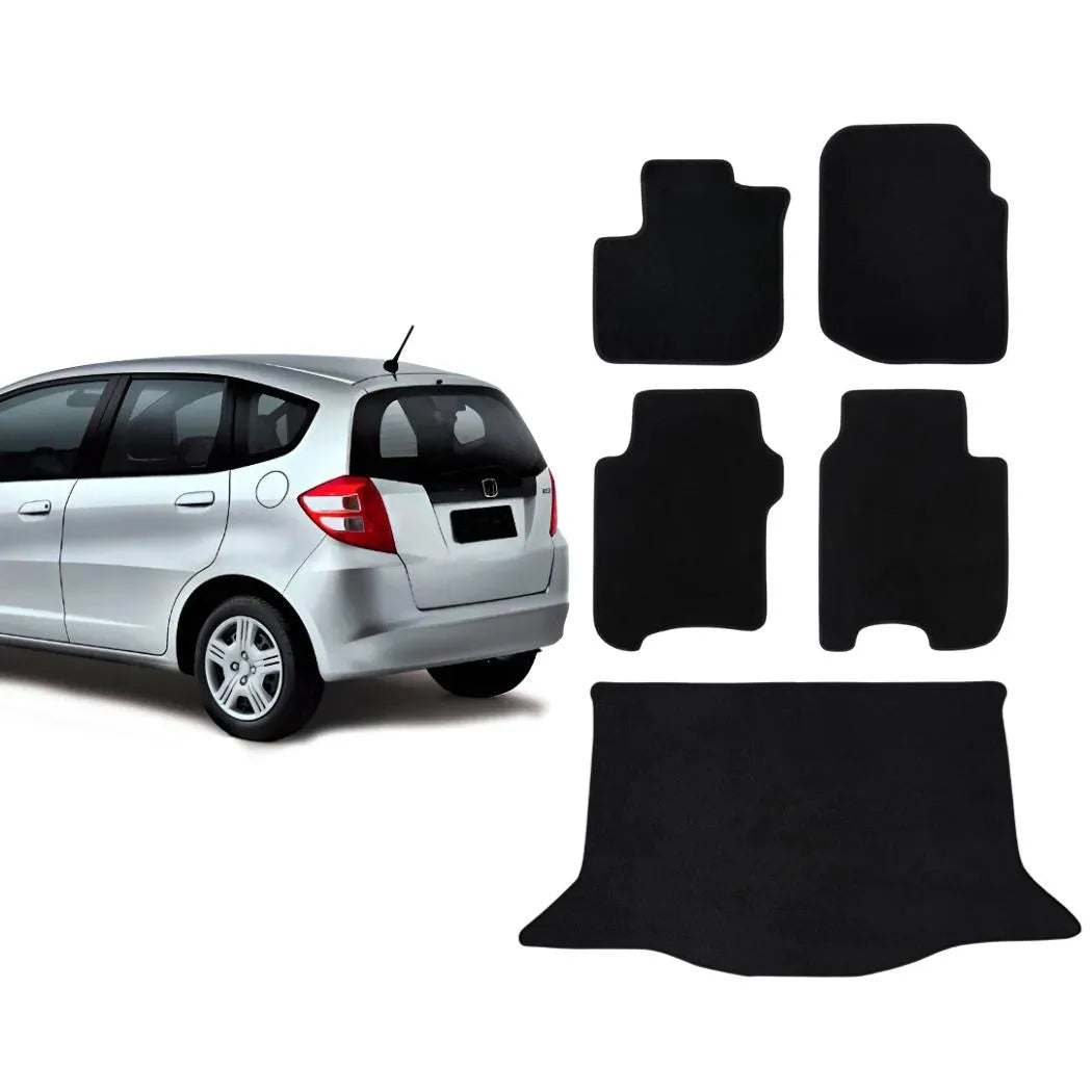 KIT TAPETES CARPETE PORTA MALAS + INTERNOS FIT 2009 A 2014