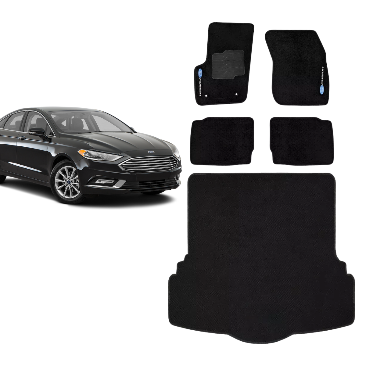 KIT TAPETES CARPETE PORTA MALAS + INTERNOS FUSION 2013 A 2023