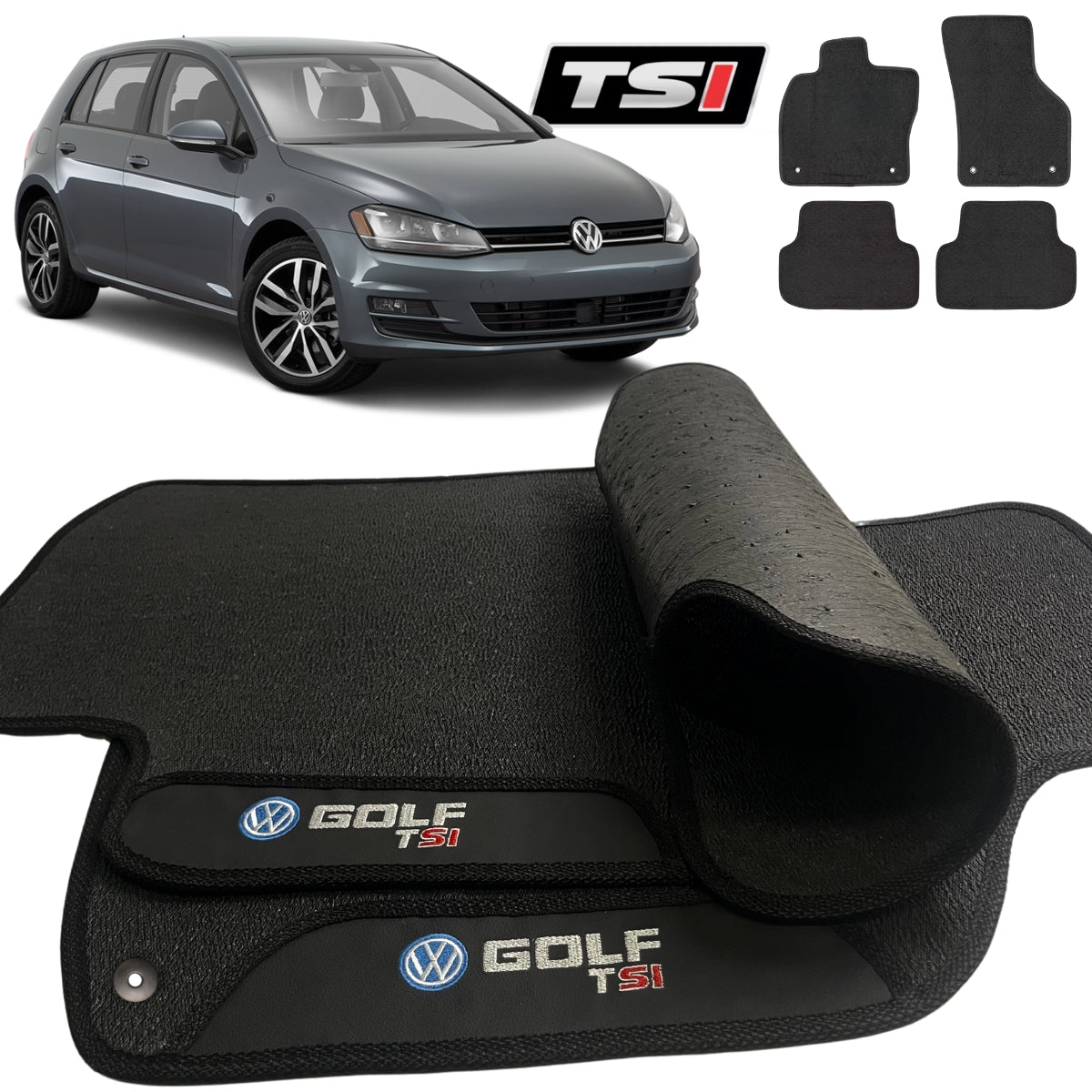 TAPETE BORRACHA PREMIUM GOLF TSI 2014 A 2022 4 PEÇAS