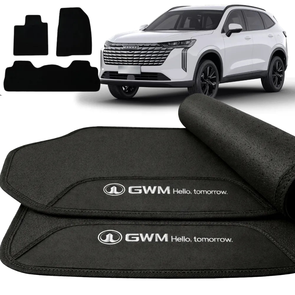 TAPETE BORRACHA PREMIUM HAVAL H6 2023 A 2025 PRETO 3 PEÇAS