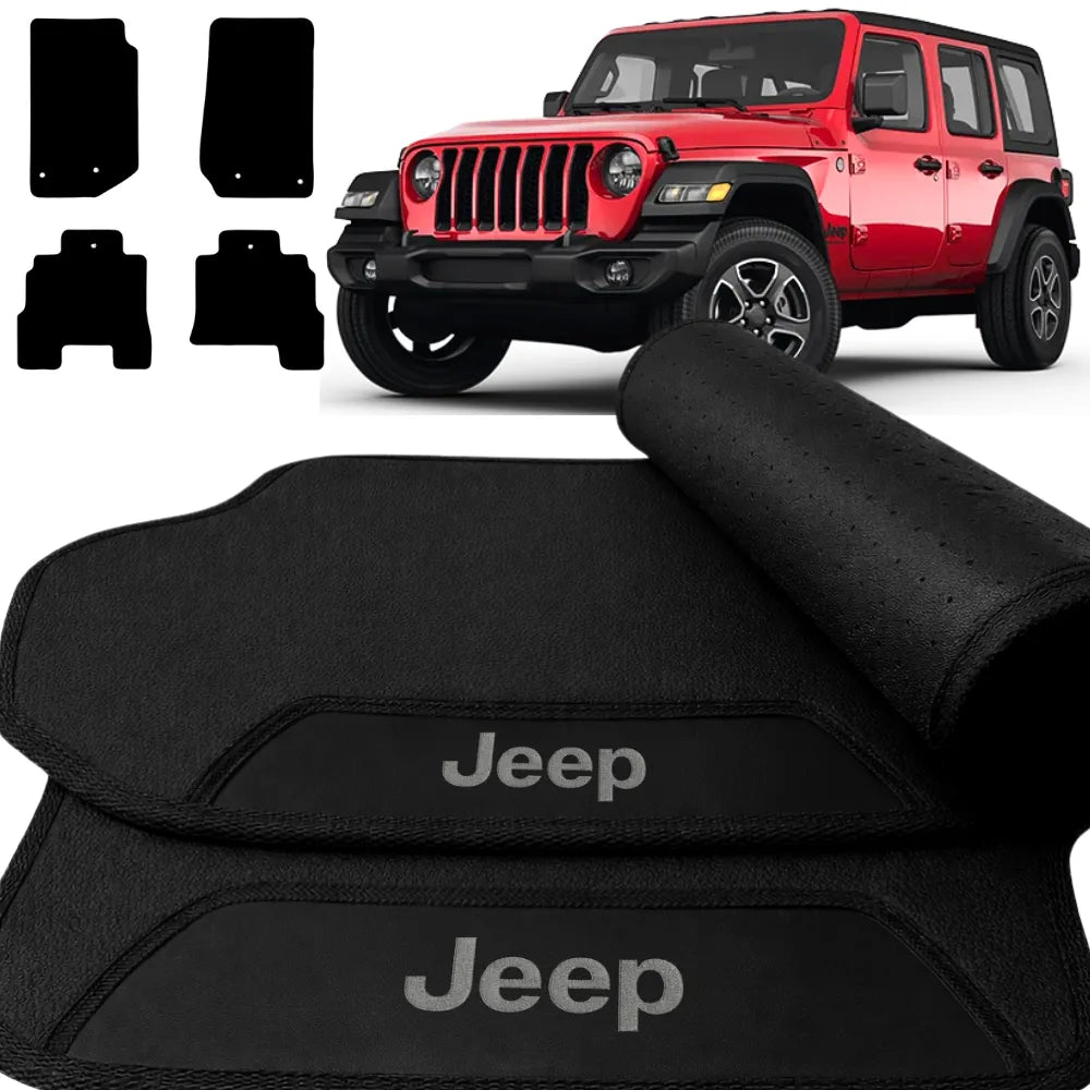 TAPETE BORRACHA PREMIUM JEEP WRANGLER 2007 A 2023 4 PEÇAS