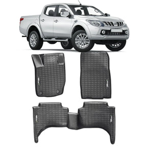 TAPETE TIPO BANDEJA PREMIUM L200 TRITON 2017 A 2021 JOGO COMPLETO